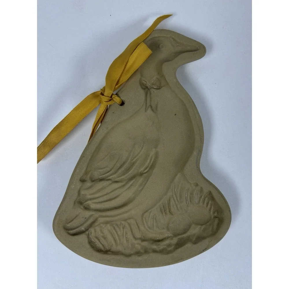 Brown Bag Cookie Art lot of 2 Goose Heart Stoneware Mold